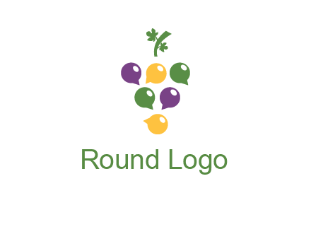 speech bubbles arranged like grapes logo