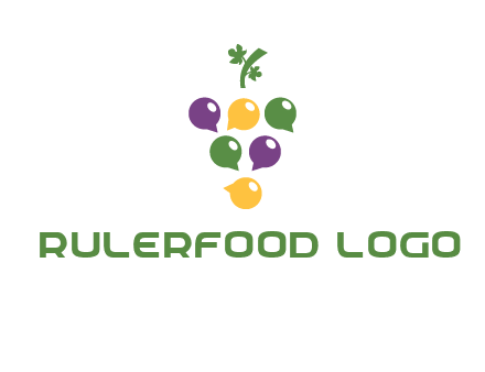 speech bubbles arranged like grapes logo