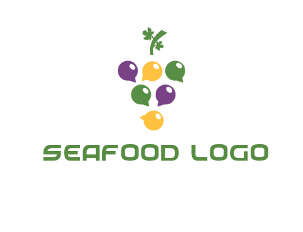 speech bubbles arranged like grapes logo