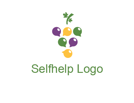 speech bubbles arranged like grapes logo