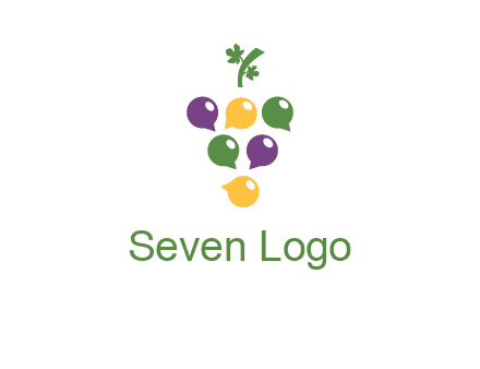 speech bubbles arranged like grapes logo