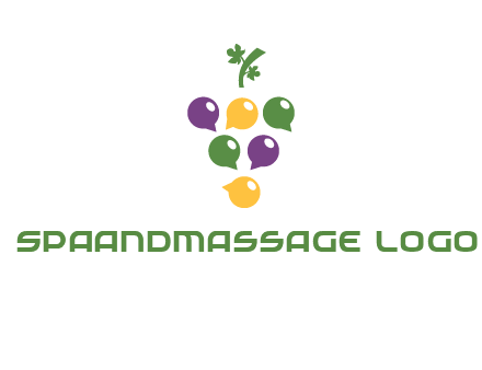 speech bubbles arranged like grapes logo