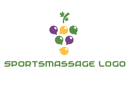 speech bubbles arranged like grapes logo