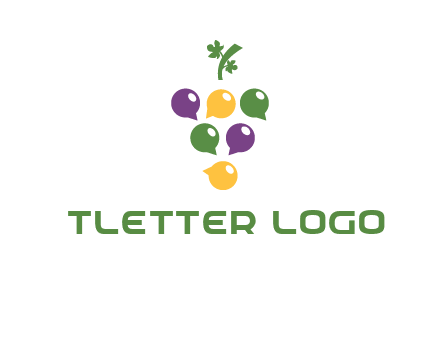 speech bubbles arranged like grapes logo