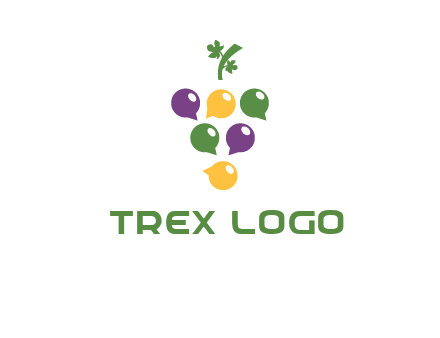 speech bubbles arranged like grapes logo