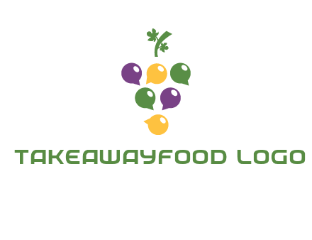speech bubbles arranged like grapes logo