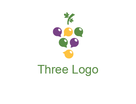 speech bubbles arranged like grapes logo