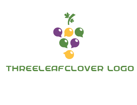 speech bubbles arranged like grapes logo