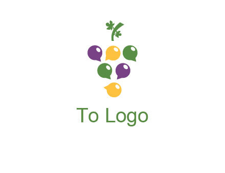 speech bubbles arranged like grapes logo