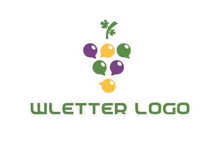 speech bubbles arranged like grapes logo