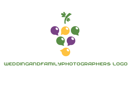 speech bubbles arranged like grapes logo