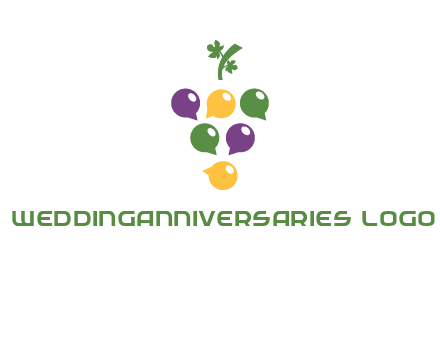 speech bubbles arranged like grapes logo