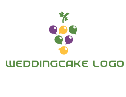 speech bubbles arranged like grapes logo