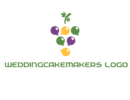 speech bubbles arranged like grapes logo