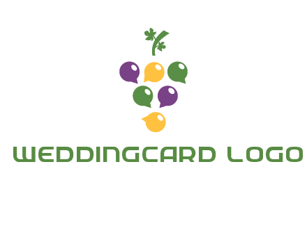 speech bubbles arranged like grapes logo