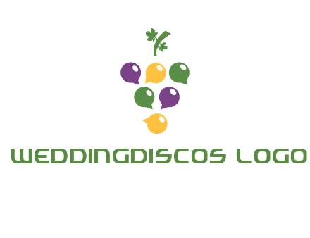 speech bubbles arranged like grapes logo