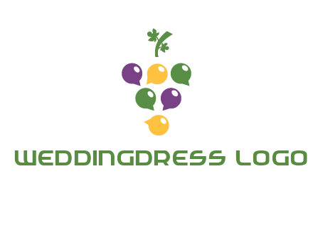 speech bubbles arranged like grapes logo