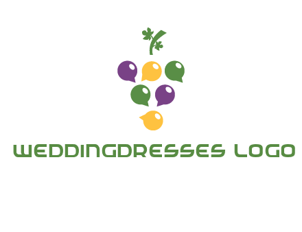 speech bubbles arranged like grapes logo