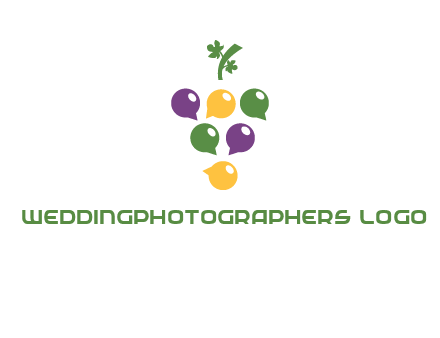 speech bubbles arranged like grapes logo
