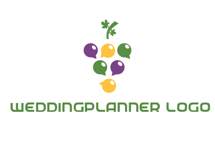 speech bubbles arranged like grapes logo