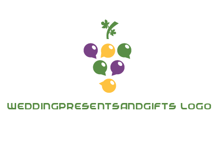 speech bubbles arranged like grapes logo