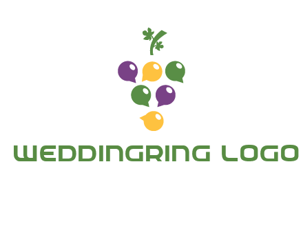 speech bubbles arranged like grapes logo