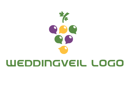 speech bubbles arranged like grapes logo