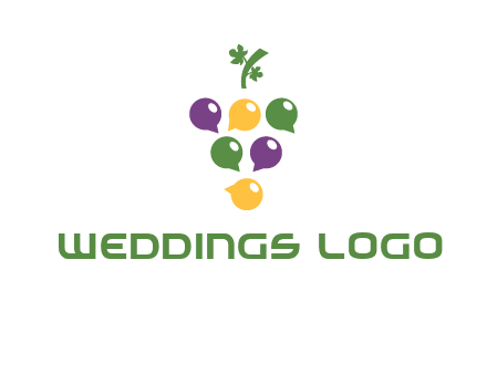 speech bubbles arranged like grapes logo