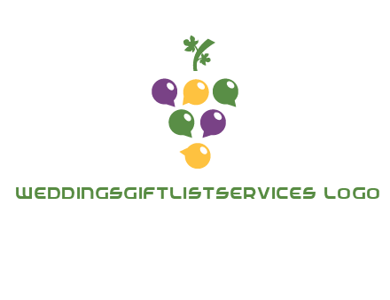 speech bubbles arranged like grapes logo