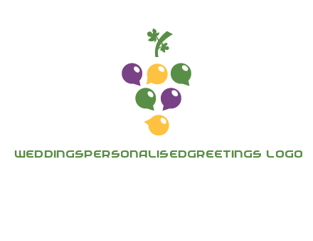 speech bubbles arranged like grapes logo
