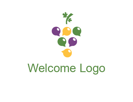 speech bubbles arranged like grapes logo