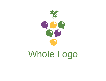 speech bubbles arranged like grapes logo