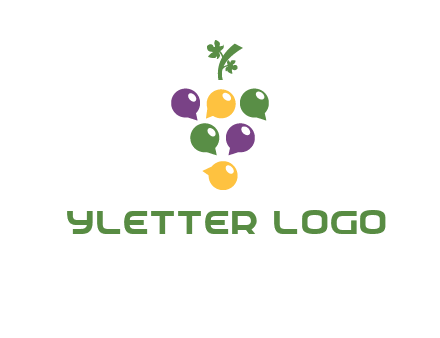 speech bubbles arranged like grapes logo