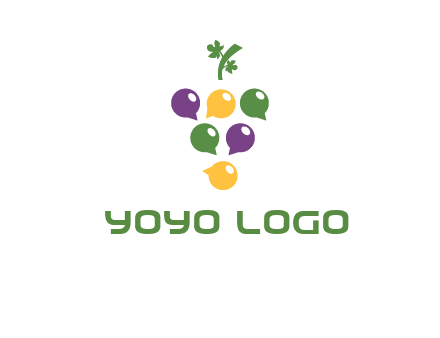 speech bubbles arranged like grapes logo