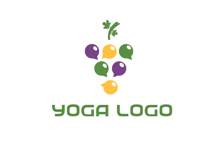 speech bubbles arranged like grapes logo
