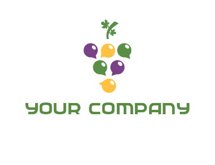 speech bubbles arranged like grapes logo