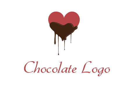 chocolate dripping from heart logo