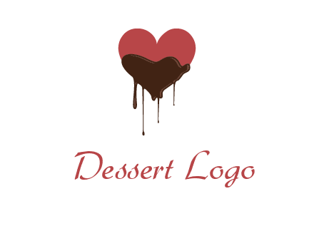 chocolate dripping from heart logo