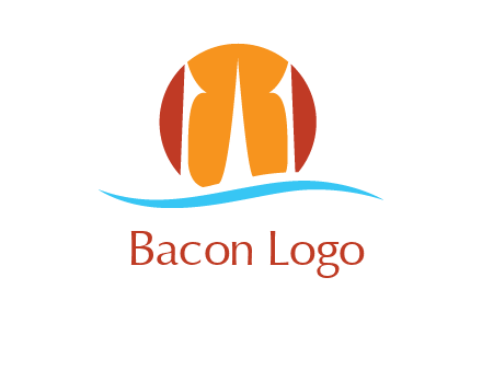 bacon inside circle over curved line