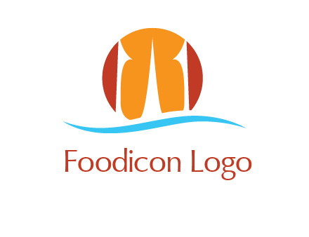 bacon inside circle over curved line