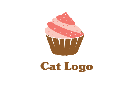 cupcake with icing and sprinkles logo