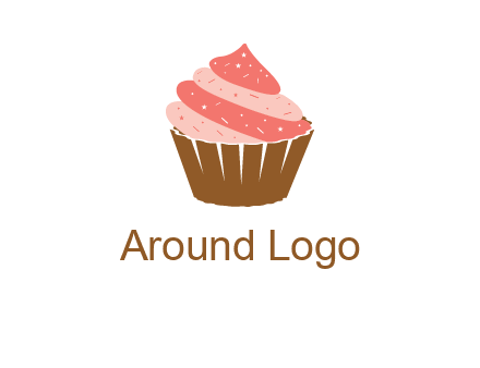 cupcake with icing and sprinkles logo