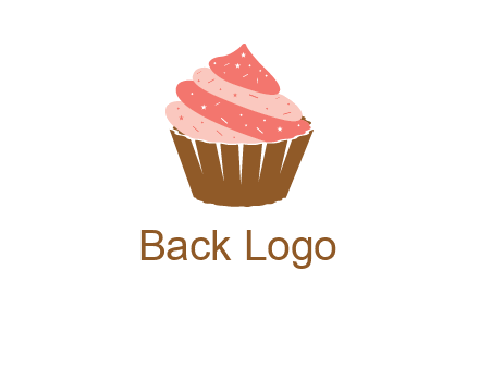 cupcake with icing and sprinkles logo