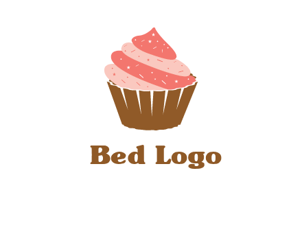 cupcake with icing and sprinkles logo