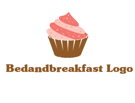 cupcake with icing and sprinkles logo