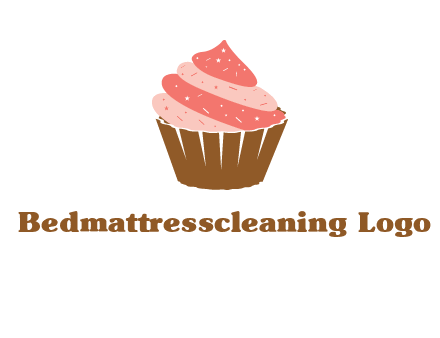 cupcake with icing and sprinkles logo