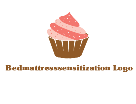 cupcake with icing and sprinkles logo