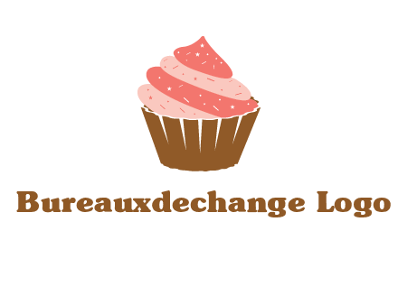 cupcake with icing and sprinkles logo