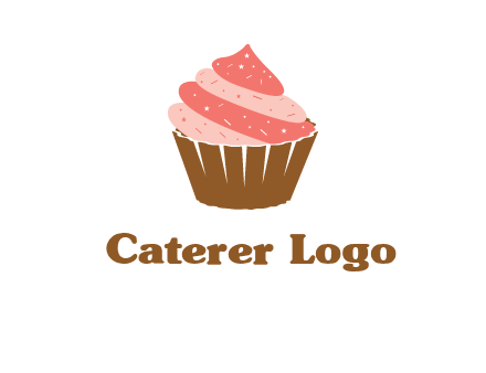 cupcake with icing and sprinkles logo