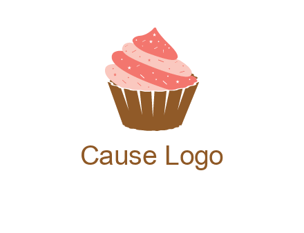 cupcake with icing and sprinkles logo